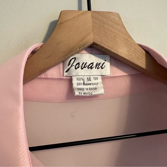 Jovani Pink Pleated Long Sleeve Top Blouse 14 - Picture 13 of 13